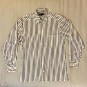 Ermenegilda Zegna long sleeve stripped w/ pocket & embroidery sz S 👔